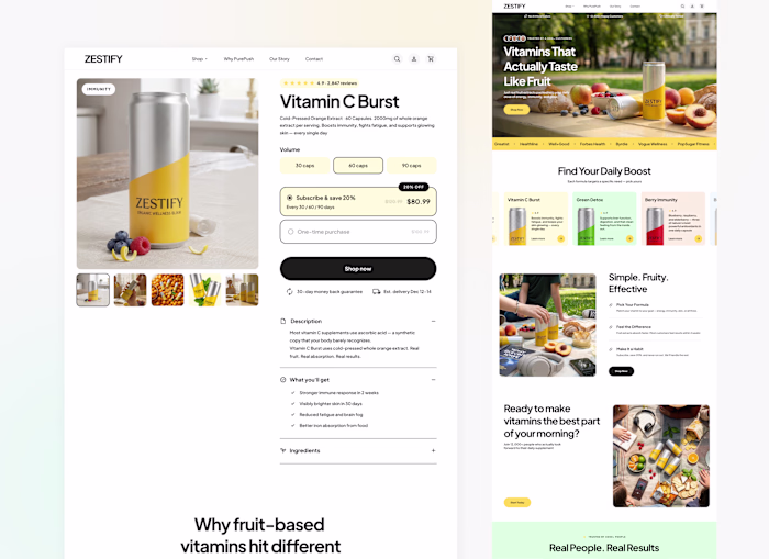Zestify | Fruit vitamin e-commerce