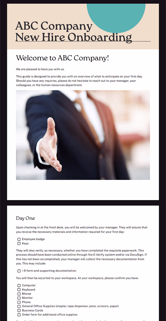 New Employee Onboarding Handbook