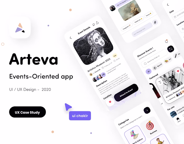 Arteva : Event Booking app (ui / ux Case Study)