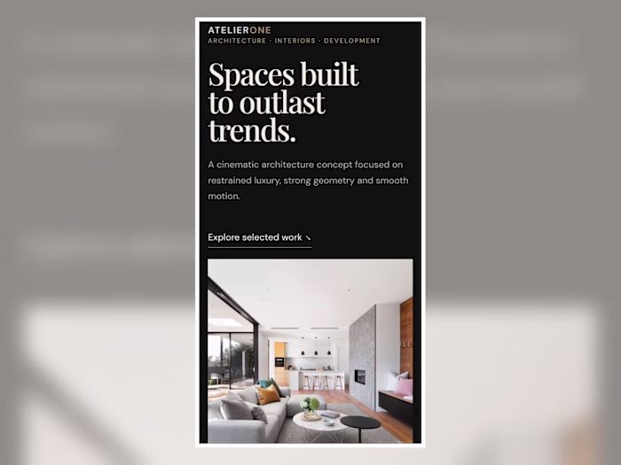 Luxury Architecture Website — Cinematic