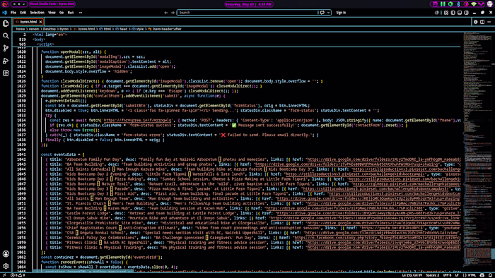 code of a clients website...