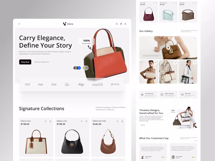 Luxury Shopify Bag Store Design