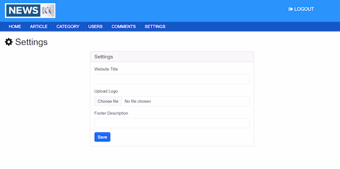 News CMS Project built with