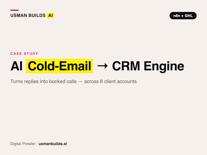 AI Cold-Email → CRM Engine (n8n + GPT + GoHighLevel)