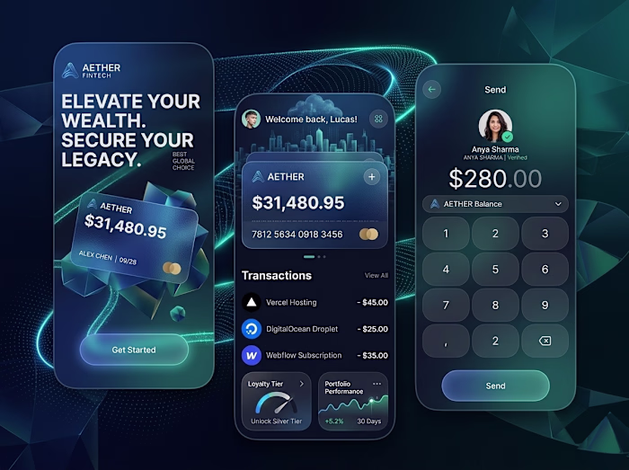 Aether FinTech Neo-Banking App UI