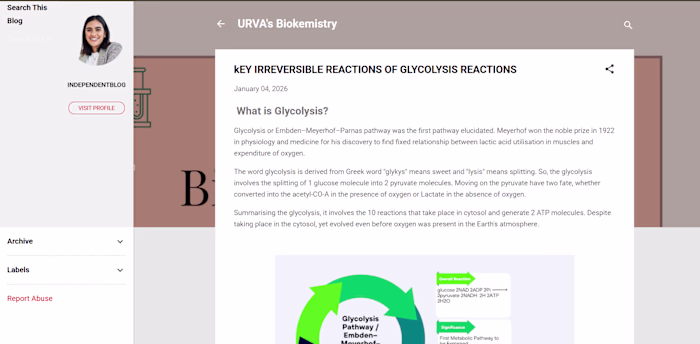 Blog post on Biochemistry