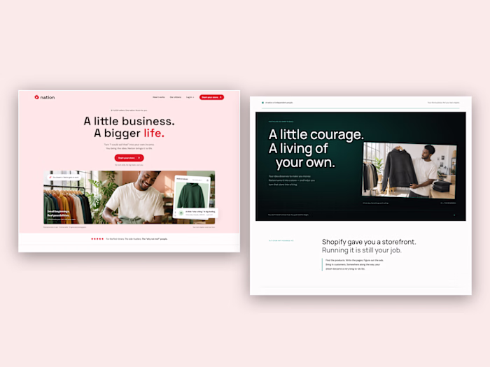 Nation: Homepage Design Exploration (Concept Work)