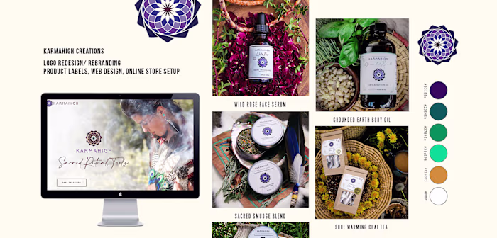 Brand Redesign, Web Redesign, and label design