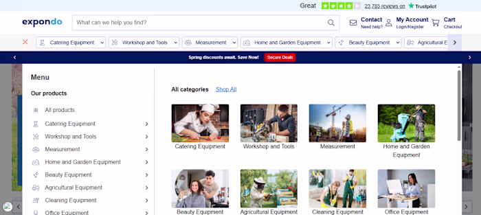 E-commerce Platform for Professional Equipment
expondo