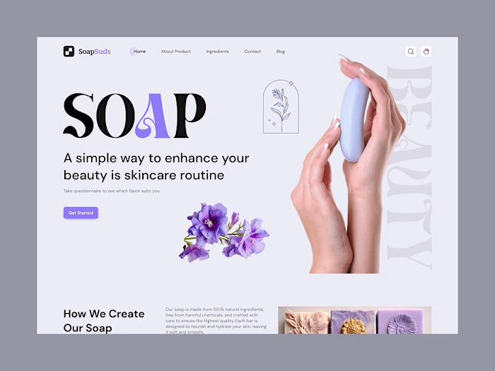 Handmade Organic Body Soap - Landing page