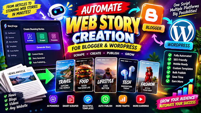 WebsWeb stories automation blogger/Wo🙌 rdpress 