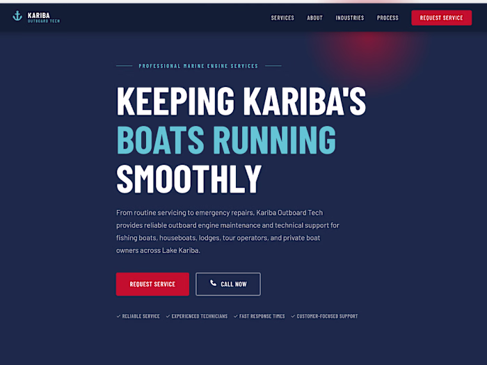 Responsive Website Design for Kariba Outboard Tech