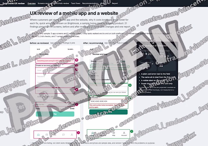 UX review of a mobile app and website: findings to fixes