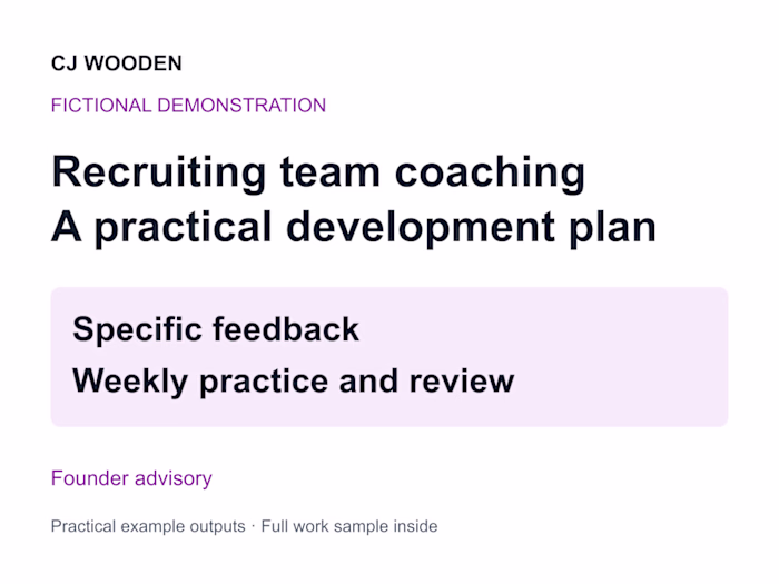 Recruiting Team Coaching Plan Demo