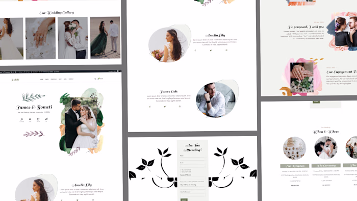 Wedding Events Planning Web design | Wordpress Elementor UI