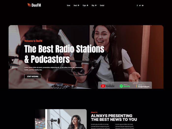 Engaging Media & Entertainment Website UI Design 