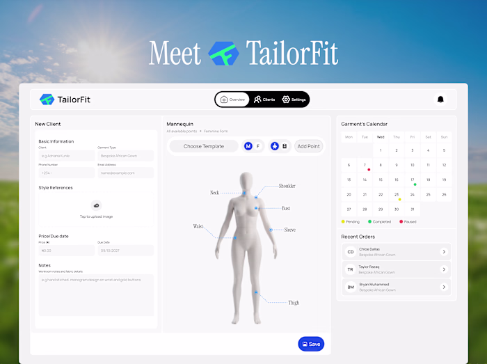 TailorFit: A Tailor's Measurement Tracker