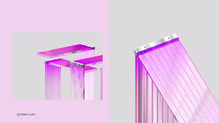 Abstract 3D: Glass ✦ Metal 