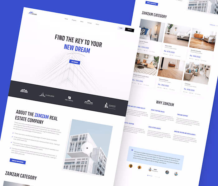 Real Estate Web Design, UIUX