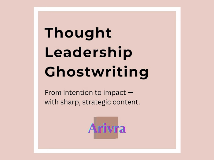 Sample Thought Leadership Ghostwriting for Founders