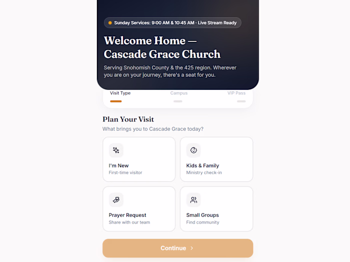 Cascade Grace Church Digital Visitor Connection Web App