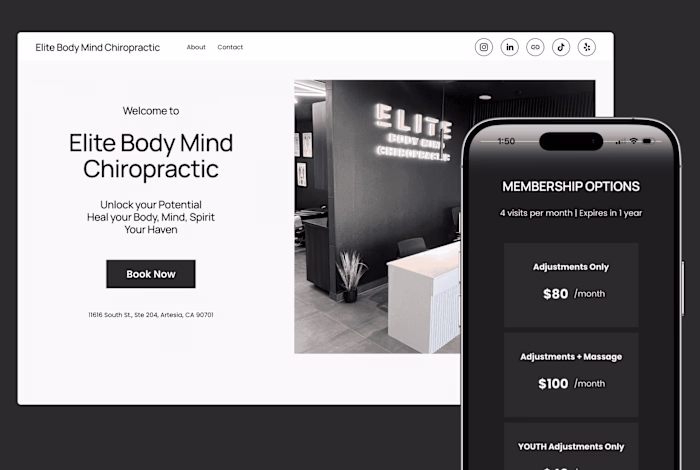 Elite Body Mind Chiropractic Website Redesign