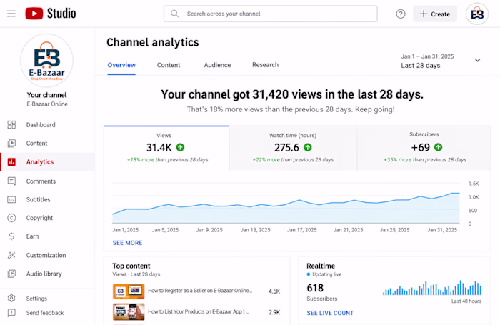 YouTube Channel Growth for E-Commerce Education