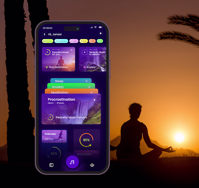 Serenity Audio and Wellness Tracking Mobile App