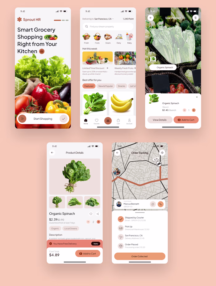 Smart Grocery Delivery App UI