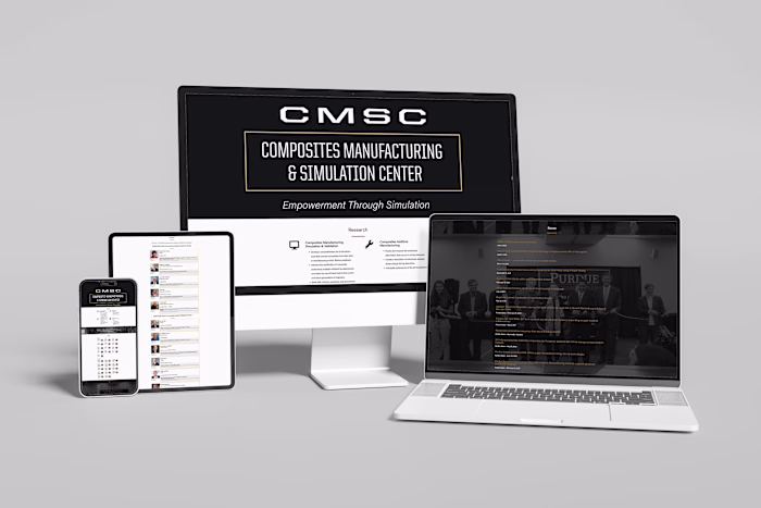 Composites Manufacturing & Simulation Center Website & Logo