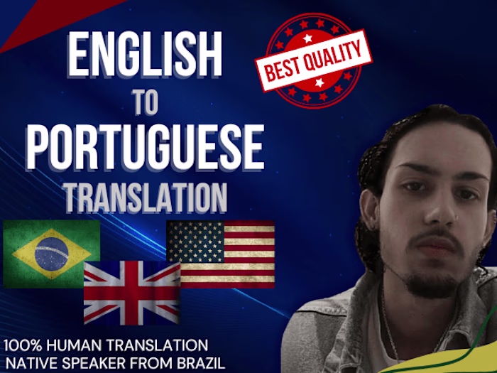 Professional and Human Translation from English to Portuguese