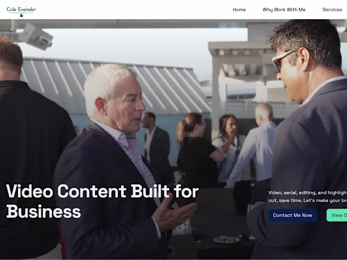 Cole Evander Productions Website redesign