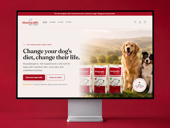 Ecommerce store for a pet food company