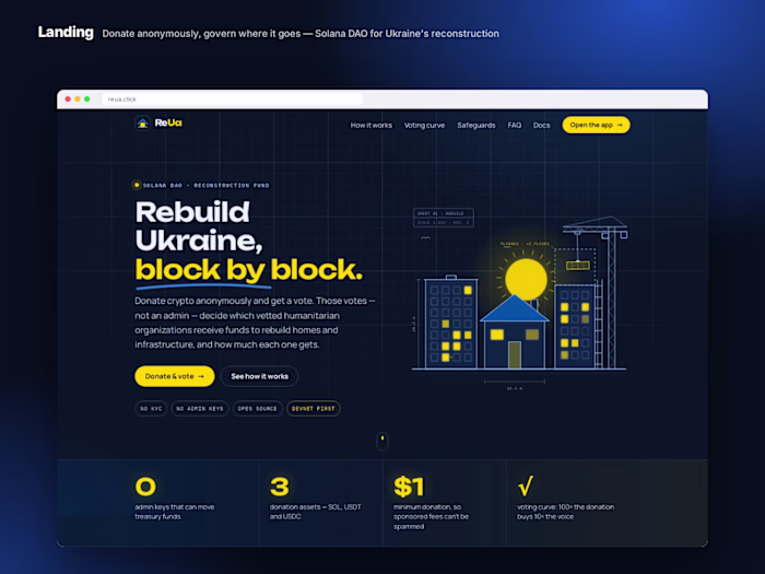 reua.click — Web3 · Solana DAO (personal project)