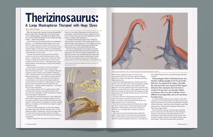 Therizinosaurus Editorial Illustrations