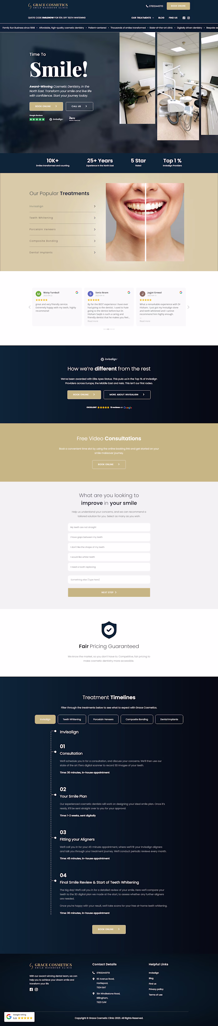 Grace Cosmetics - Dental Clinic Website