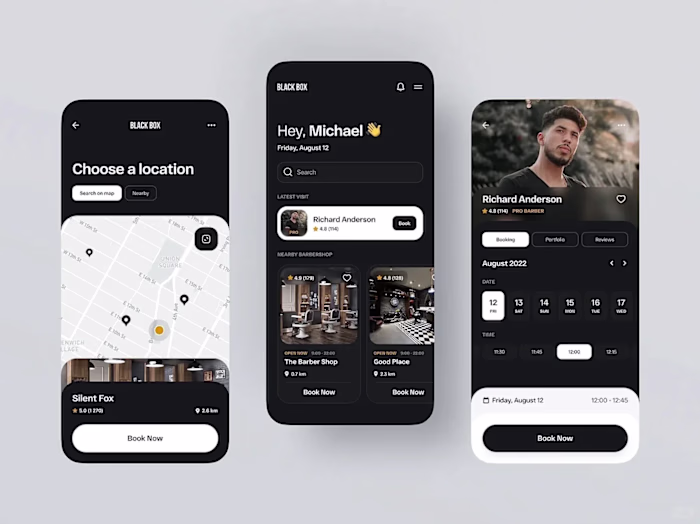 Dark app design = depth,
