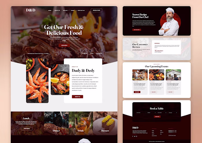 restaurant website design | squarespace