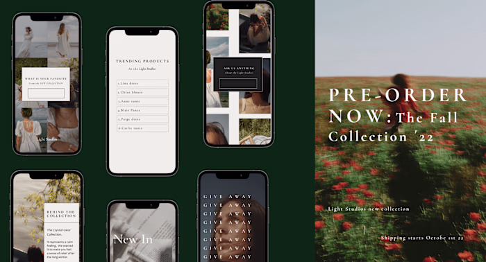 Marketing content design for The Light Studios