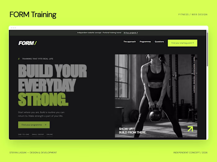 FORM Training — Fitness Website & Programme Selector
