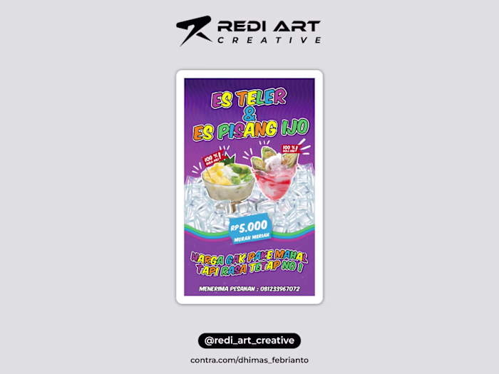 Design Banner Promotion Es Teler & Pisang Ijo