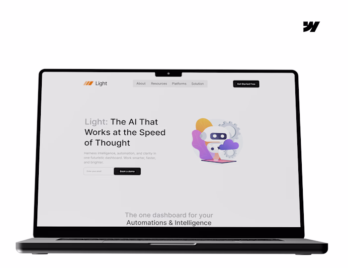 Futuristic AI Website for Light AI
