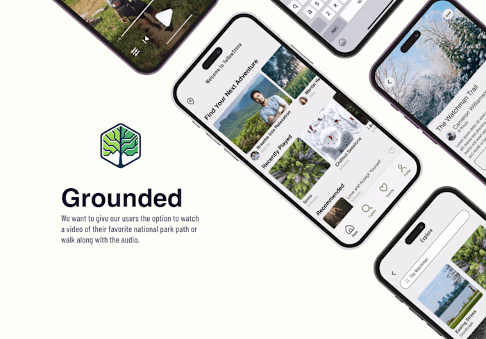 Grounded: Outdoor Mindfulness & Meditation App – UI/UX Design Ca