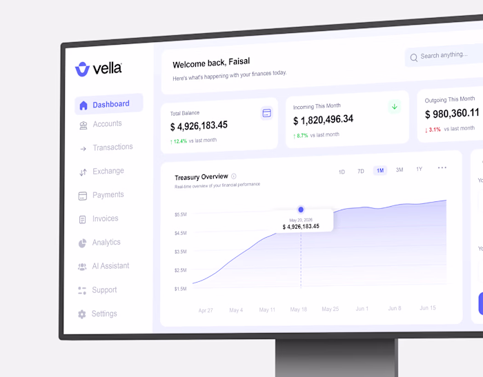 Vella — Fintech Brand & UI (Concept)