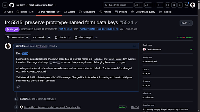 Open source contribution: merged PR