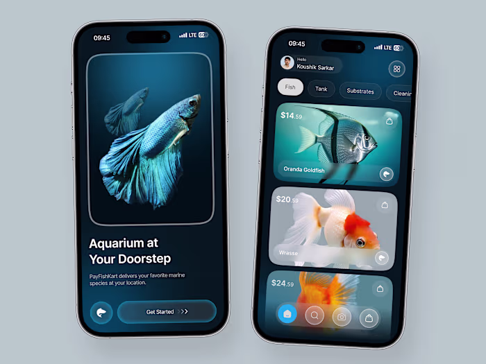 Aquarium Fishes App UI Concept