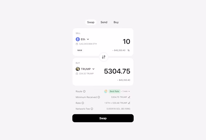 Crypto Swap UI Concept – Smooth, Simple, Secure