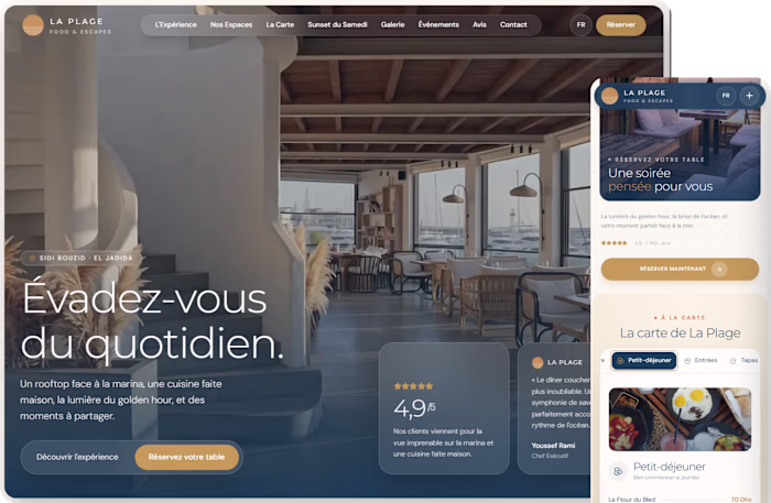 La Plage | Seaside Café Website El Jadida