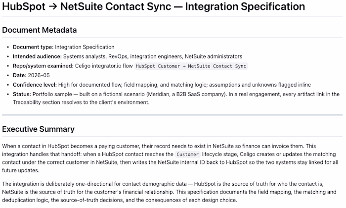 Integration Specification — HubSpot →