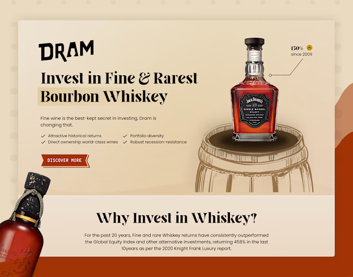 Dram Landing Page UI Design & Webflow Development 